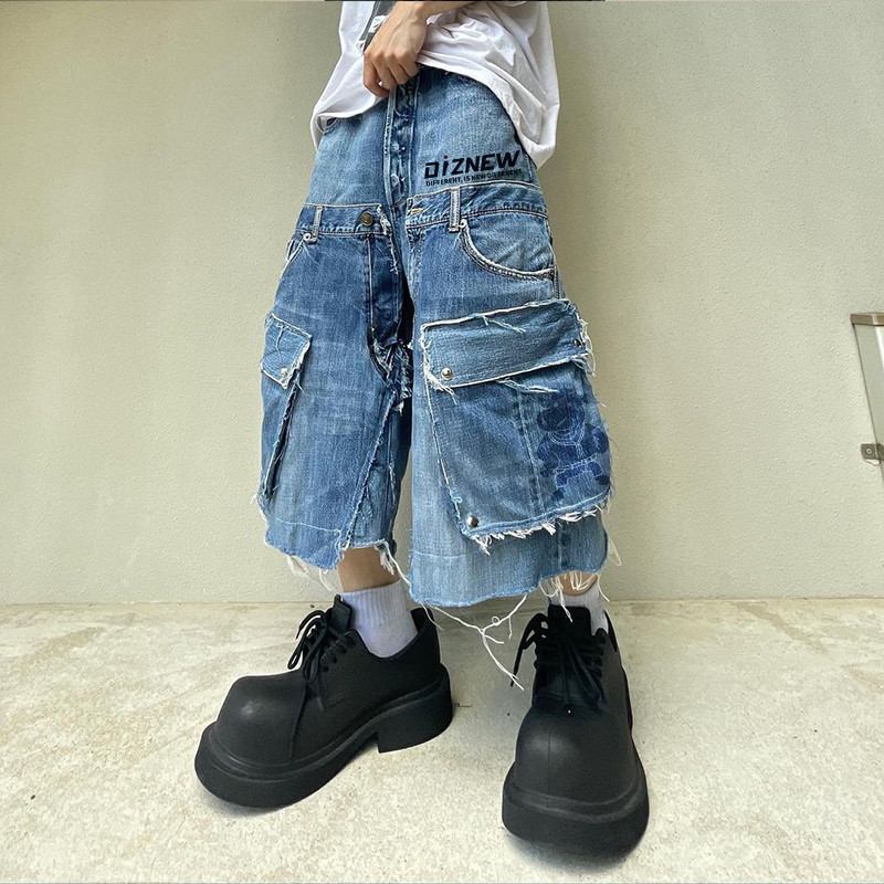 Patchwork-Jeansshorts