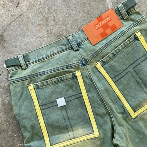 Pantalones cargo de mezclilla con parches personalizados al por mayor - Fábrica de mezclilla experta | DiZNEW