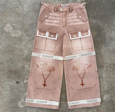 Custom Wholesale Patchwork Cargo Denim Pants - Expert Denim Factory | DiZNEW