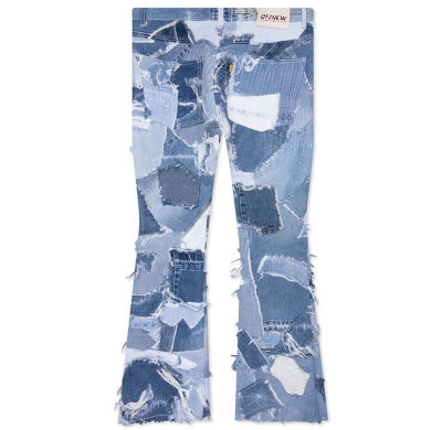 Wholesale Patchwork Flared Denim Jeans - Expert Denim Factory | DiZNEW