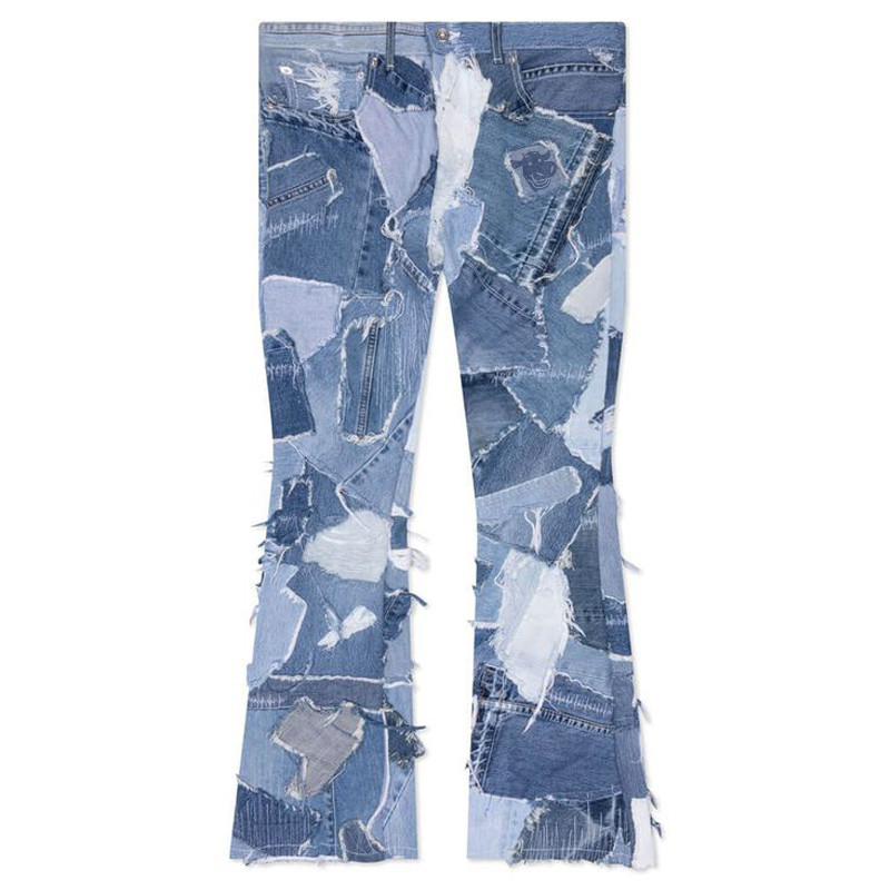 Jeans évasés patchwork en gros