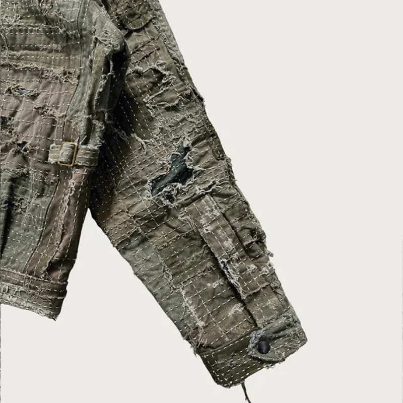 Großhandel Vintage Patchwork Jeansjacke