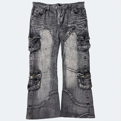 Pantalons cargo rétro en denim en gros - Premier fabricant de denim | DiZNEW