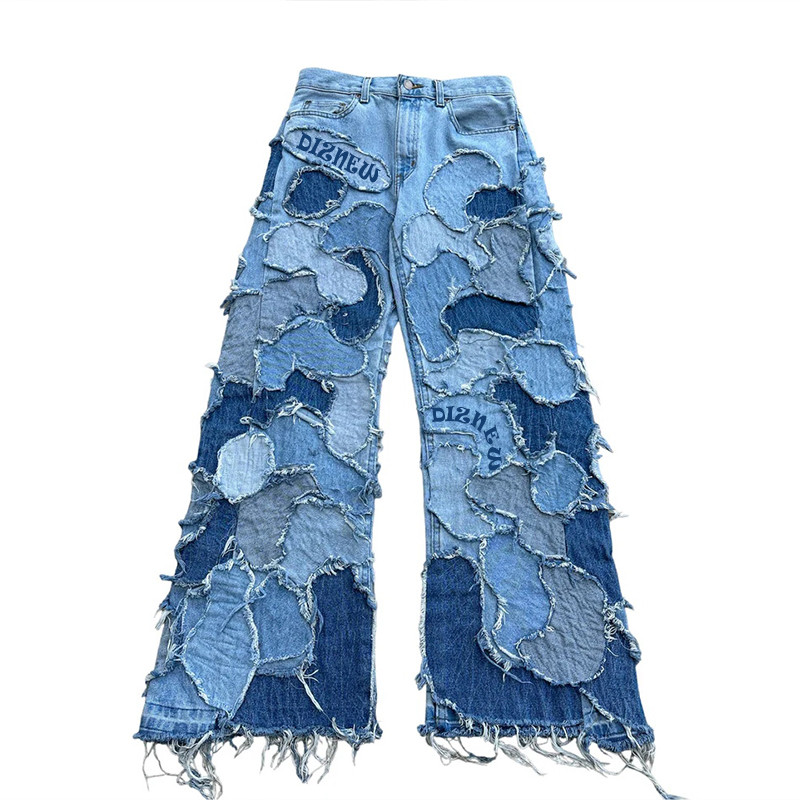 Bespoke Distressed Flared Jeans