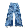 Bespoke Shredded Distressed Flared Jeans - Premier Denim Manufacturer | DiZNEW