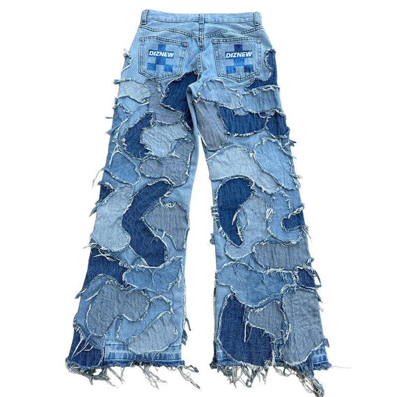 Bespoke Distressed Flared Jeans