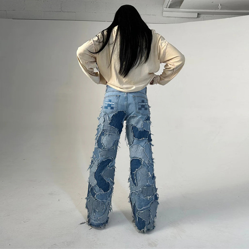 Bespoke Distressed Flared Jeans