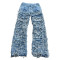 Bespoke Shredded Textured Flared Jeans - High-End Denim Manufacturer | DiZNEW