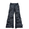 Bespoke Shredded Textured Flared Jeans - High-End Denim Manufacturer | DiZNEW