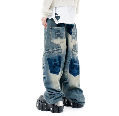 Bespoke Vintage Washed Wide-Leg Jeans - High-End Denim Manufacturer | DiZNEW
