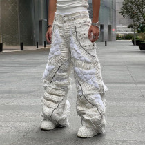 Bespoke Distressed Multi-Pocket Cargo Denim Pants - High-End Denim Manufacturer | DiZNEW