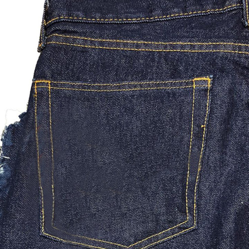 Short en jean effiloché bicolore personnalisé - Couture de denim haut de gamme | DiZNEW