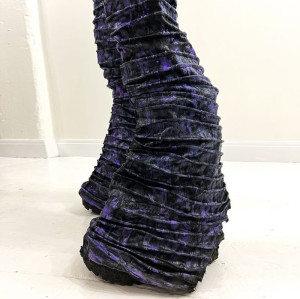 Custom Wholesale Purple Stacked Flared Jeans - High-End Artistic Denim | DiZNEW