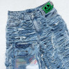 Custom Distressed Cotton Patchwork Jeans - High-End Artistic Denim | DiZNEW