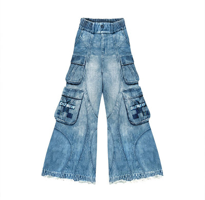 Custom Wide-Leg Multi-Pocket Flared Jeans - Avant-Garde Denim Fashion | DiZNEW