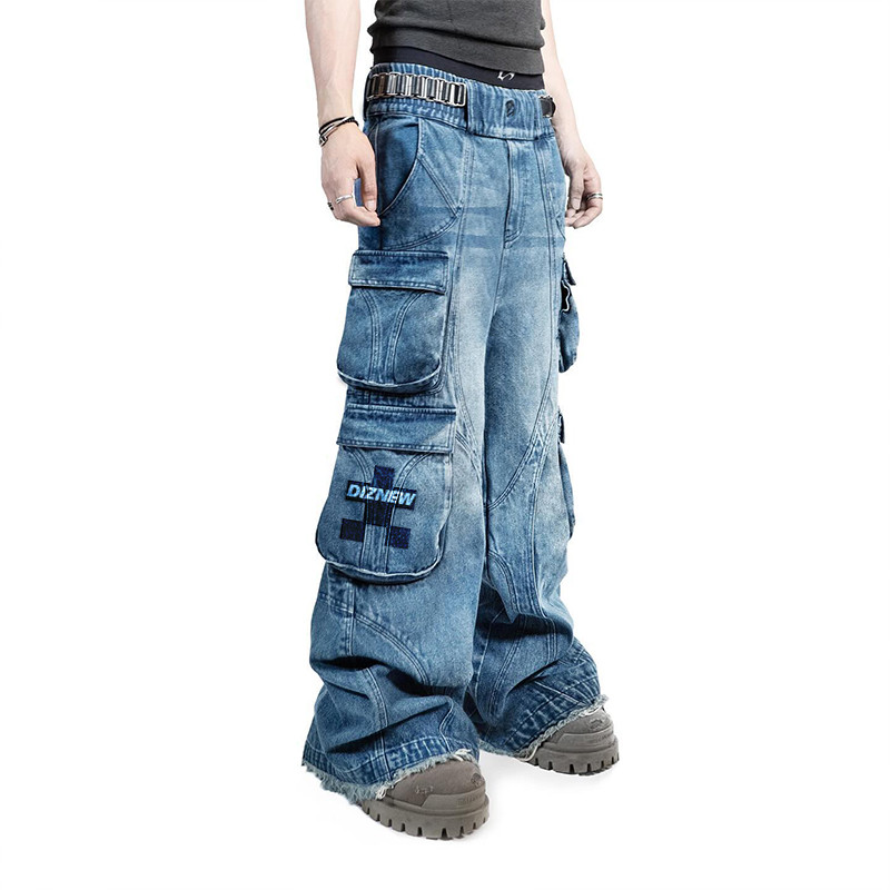 Multi-Pocket Flared Jeans