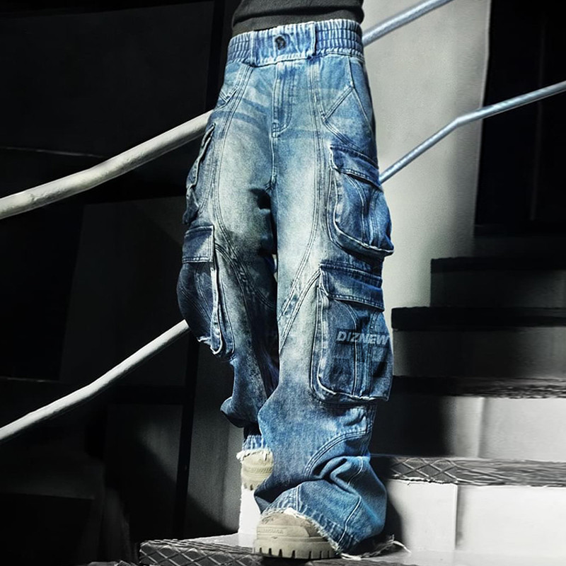 Multi-Pocket Flared Jeans