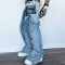 Buy Custom Patchwork Flared Cargo Jeans - Unique Distressed Denim | DiZNEW
