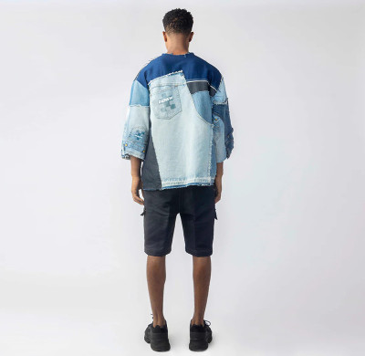 Purchase Custom Patchwork Denim Shirt - Unique Avant-Garde Fashion | DiZNEW