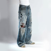 Distressed Wide-Leg Denim Jeans - Premium Hand-Crafted Urban Style | DiZNEW