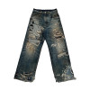 Distressed-Jeans mit weitem Bein – Hochwertiger, handgefertigter Urban-Style | DiZNEW