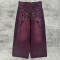 Custom Men's Gothic Embroidered Baggy Denim Jeans with Spider Web Design