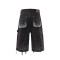 Crystal-Embellished Canvas Denim Shorts with Rhinestone Gradient Design