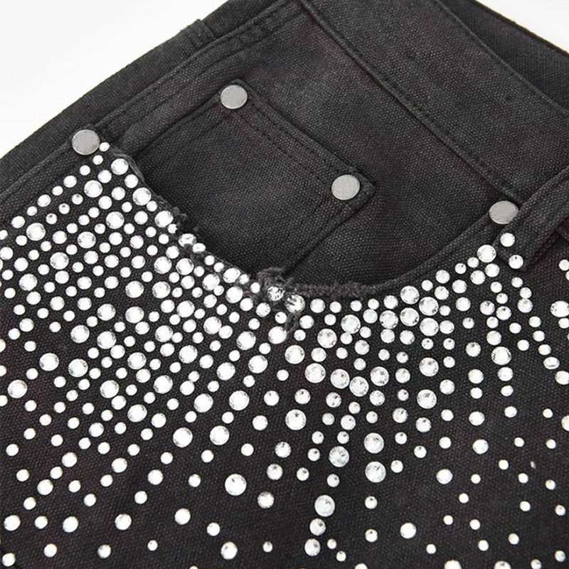 Rhinestone Canvas Shorts