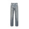 Wholesale Loose Fit Rhinestone Embellished Jeans with Vintage Splatter Design