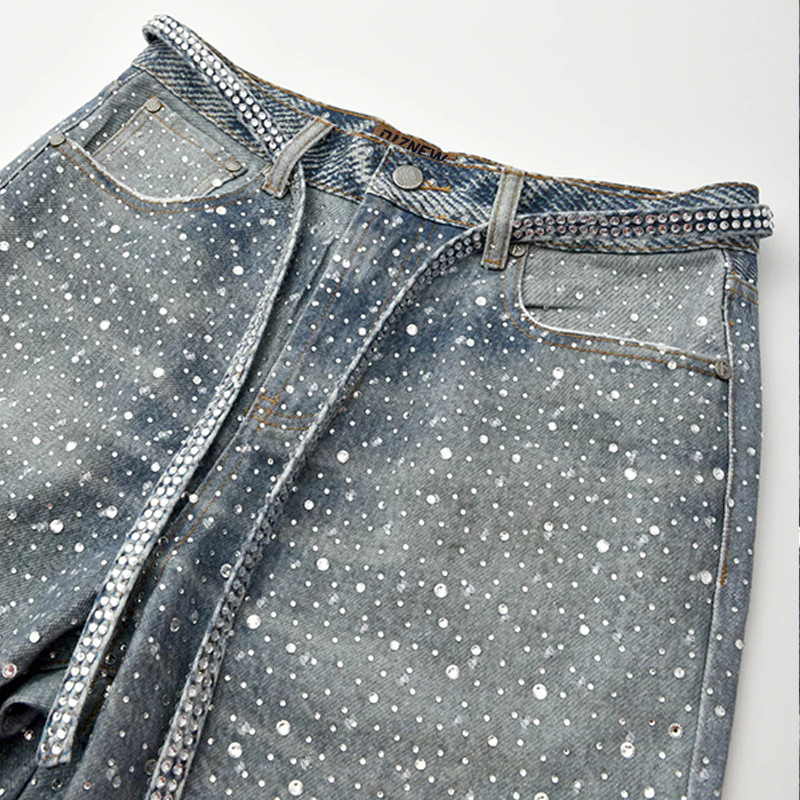 Rhinestone Embellished Jeans