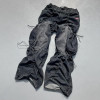 DiZNEW Adjustable Drawstring Denim Cargo Pants - Loose Fit Streetwear Trousers