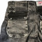 Custom Men's Utility Cargo Jeans with Patchwork Heart Design and Multiple Pockets