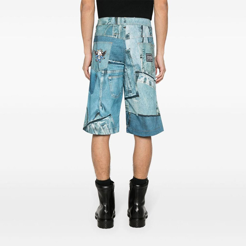 Patchwork Printed Cargo Shorts