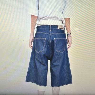 Custom Men's Designer Denim Shorts with Stitching