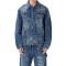 Custom Men's Splatter Paint Denim Jacket for Trendsetting Jeans Designers