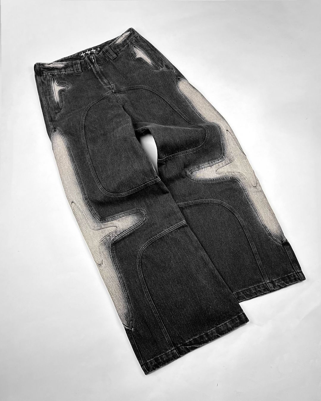 Pantalon en jean noir délavé