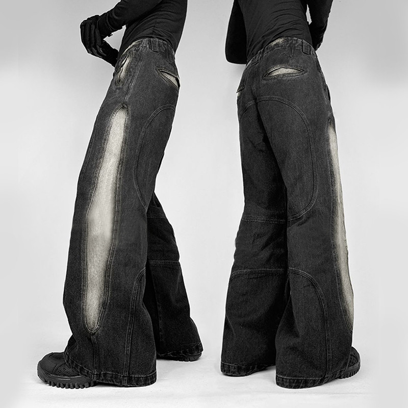 Pantalon en jean noir délavé