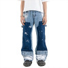 Custom Made Double Knee Carpenter Denim Mens Jeans with Unique Paint Splatter