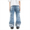 Custom Made Double Knee Carpenter Denim Mens Jeans with Unique Paint Splatter