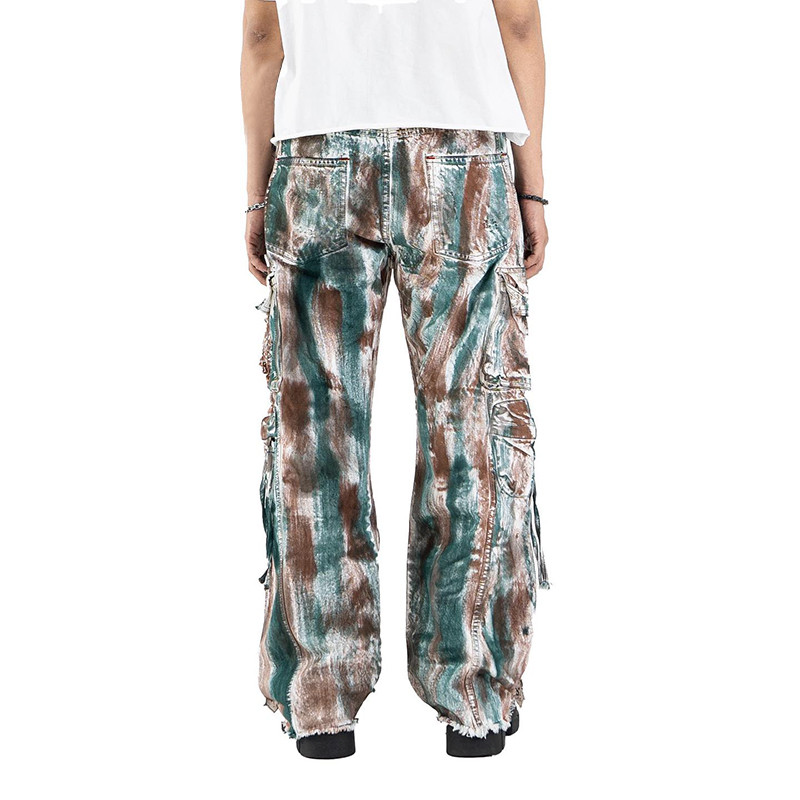 Pantalones cargo con efecto tie-dye