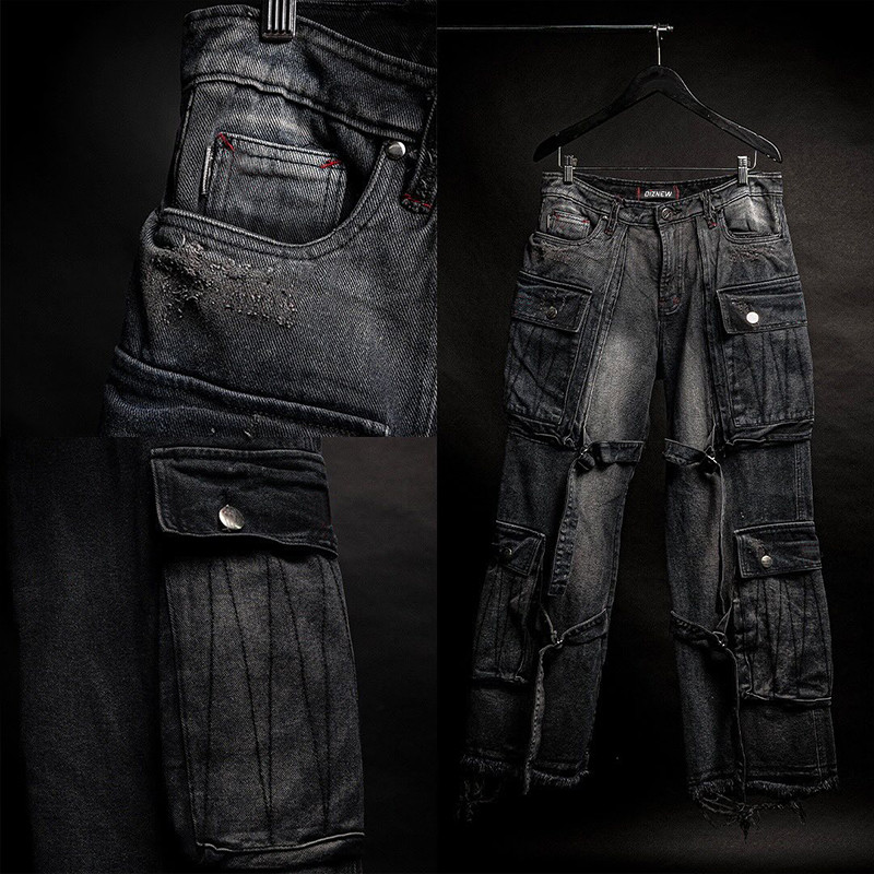 Multi-Pocket Utility Jeans