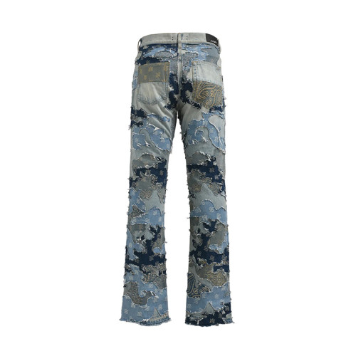 DiZNEW Maßgeschneiderte, Großhandels-Distressed-Patchwork-Skinny-Denim-Jeans für Designer