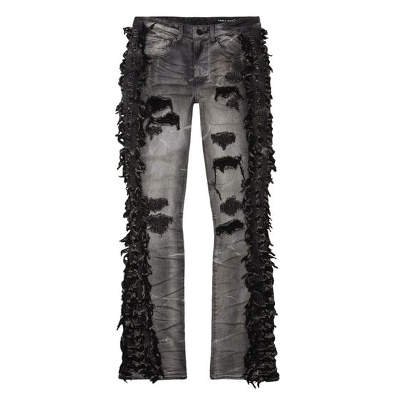 Benutzerdefinierte Distressed schwarze Jeans