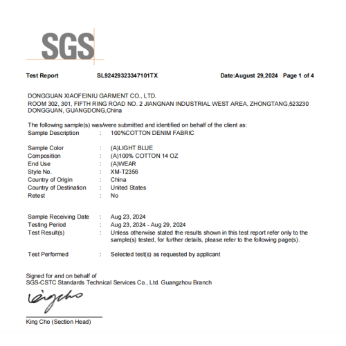 Ensuring Safety and Quality: AZO Testing for Our Denim Fabric