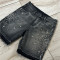 Custom Men Denim Shorts with Crystal Embellishments – Handmade