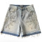 Custom Men Denim Shorts with Crystal Embellishments – Handmade