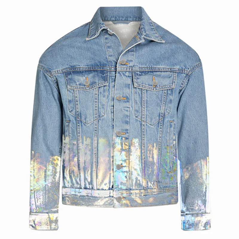 Holographic Foil Denim Jacket