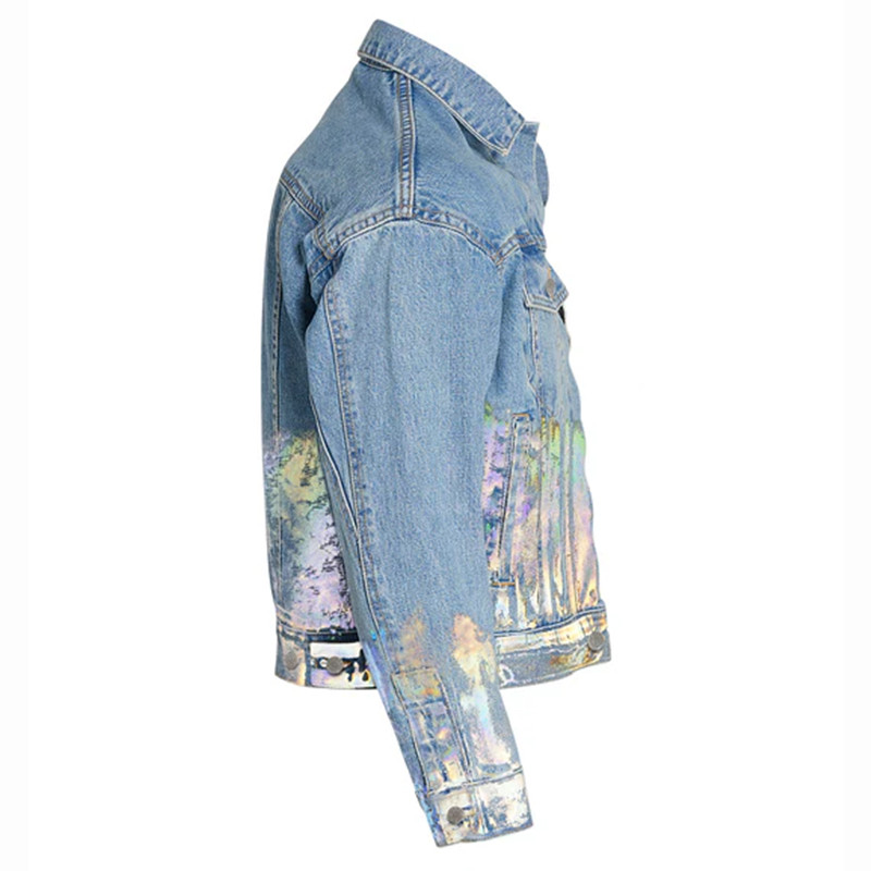 Holographic Foil Denim Jacket