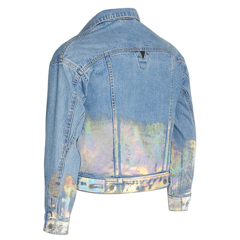 Holographic Foil Denim Jacket