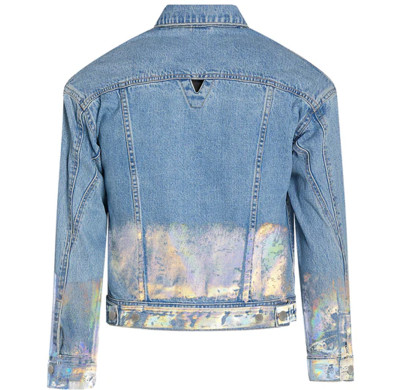 Custom Gold Holographic Foil Denim Jacket – Luxe Streetwear with a Modern Edge